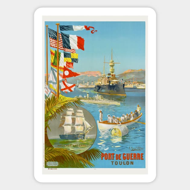 Port de Guerre. Toulon. France Vintage Poster 1901 Sticker by vintagetreasure